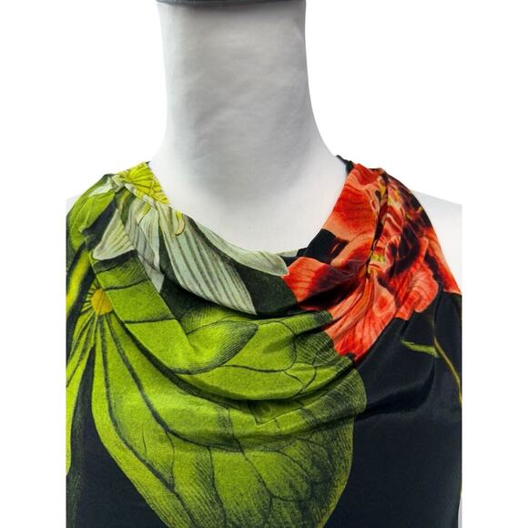 Siddhartha Bansal Halter Maxi Dress Lined Black Floral Sequin Detail Size 2 - Picture 2 of 11